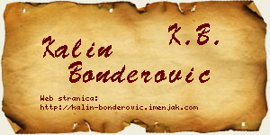 Kalin Bonderović vizit kartica